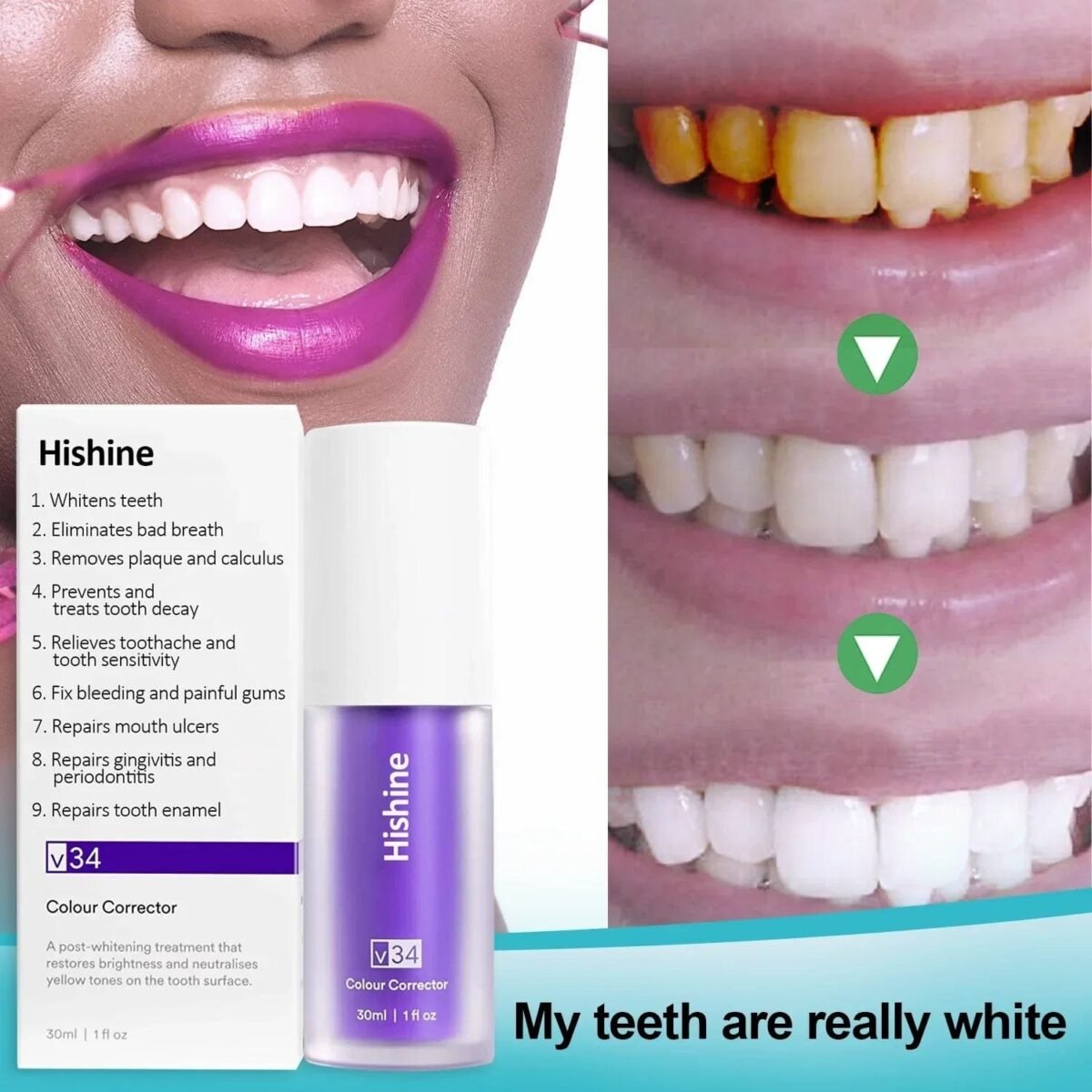 body care hishine pure herbal teeth whitening mousse 41140393869595.jpg