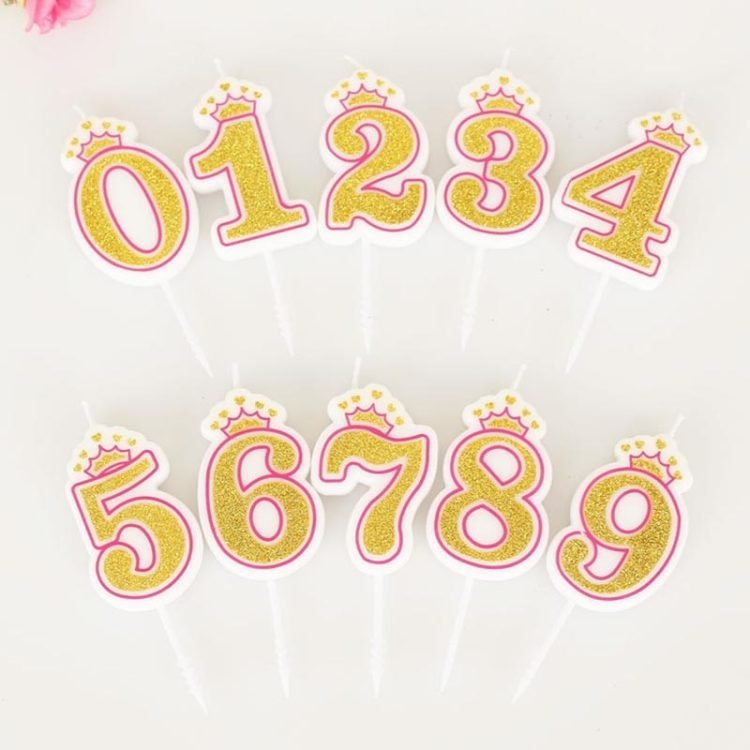 Birthday Cake Candle Crown Number Gold Powder Color Candle Number 0 9 Baby s First Birthday 1.jpg
