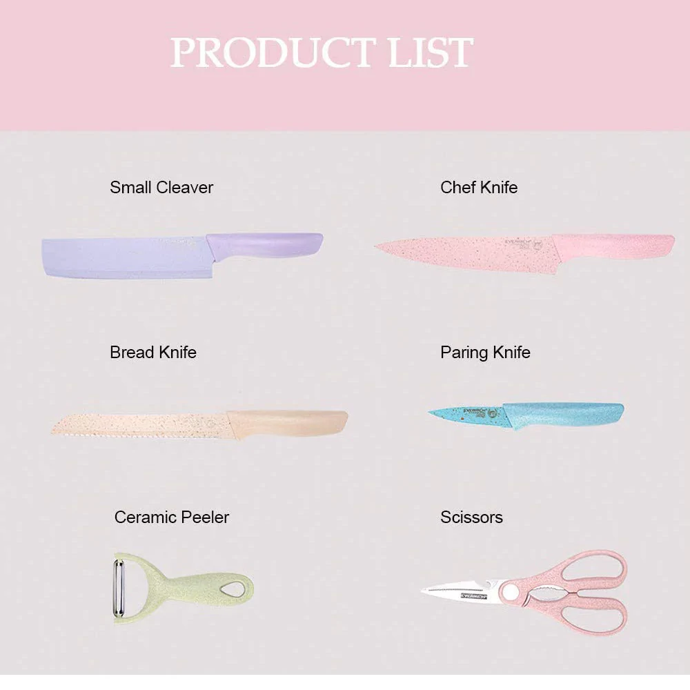 EVERRICHER 02786PCSKitchenKnifeSetCorrugatedColorfulStainlessSteelChefKnifeBreadKnifeCleaverScissorsforKitchen 3.webp