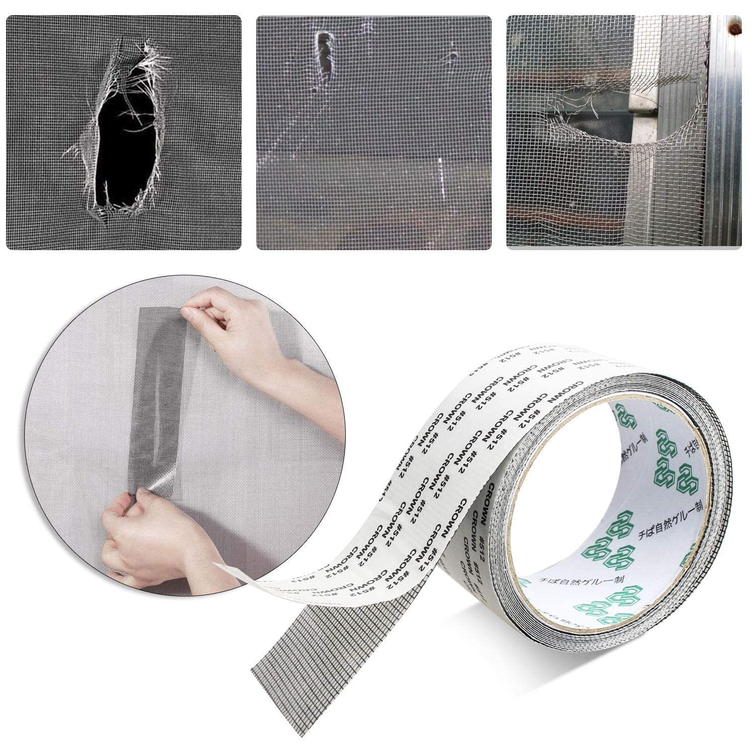 Window Screen Repair Kit Tape Fiberglass Cloth Mesh Tape Insect Barrier ...