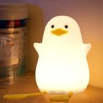 Duck Night Light for Children, Seagull Silicone Children's Room Warm Light with Dimmable Cute Bedside Lamp as a Gift for Boys Girls Mobile Phone Holder