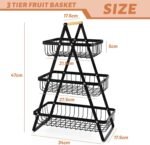 Fruit Stand Fruit Bowl, 2 & 3-Tier Fruit Basket, Fruit Bowl, Bread Basket, Vegetable Bread Basket, Modern for Kitchen Decoration, Vegetables, Fruits, Snacks - Image 10
