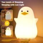 Duck Night Light for Children, Seagull Silicone Children's Room Warm Light with Dimmable Cute Bedside Lamp as a Gift for Boys Girls Mobile Phone Holder - Image 5