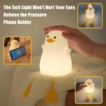 Duck Night Light for Children, Seagull Silicone Children's Room Warm Light with Dimmable Cute Bedside Lamp as a Gift for Boys Girls Mobile Phone Holder - Image 4