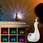 Peacock Wall Light, LED Peacock Projection Lamp Nightlight with Remote Control USB Rechargeable Projector Night Light for Home Decor Living Room Bedroom Office (Multicolored) - Image 2