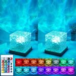 Ocean Wave Projector Light, Mood Lighting Ambient Lighting Luminorthe Cube Northern Lights Projector with 16 Colors and Dynamic Ripple Effect for Living Room Bedroom Decor - 5.1inch