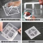 Hair Catcher Shower Drain Cover,4"X4" Disposable Hair Stopper Mesh Stickers,Bathtub Hair Catcher for Drain,Shower Floor Cover Square,Bathroom,Laundry, Bathtub (10PCS) - Image 2