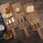 Wooden Cheese Serving Board with Knife Durable Acacia Cutting Board - Image 2