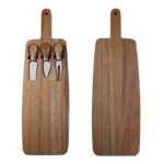Wooden Cheese Serving Board with Knife Durable Acacia Cutting Board - Image 5