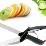 Kitchen Stainless Steel Vegetable Scissors Fruit Cutter,Vegetable Cutter With Cutting Board,Multipurpose Food Scissors,2-in-1 Smart Cutter,Food Cutter Chopper