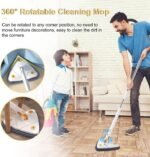 360 Degree Rotatable Multifunctional Triangle Mop, Adjustable Chenille Microfiber Mop Triangular Cleaning Supplies for Dust Wall Glass, Floor, Wall, Gap, Corner, Car Wash
