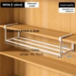 Extendable 15.7-27.6 In Shoe Rack Retractable Hanging Shoe Storage Adjustable Multifunctional Under Cabinet Shelf Cupboard - Image 3