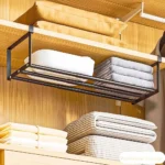 Extendable 15.7-27.6 In Shoe Rack Retractable Hanging Shoe Storage Adjustable Multifunctional Under Cabinet Shelf Cupboard