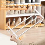 Extendable 15.7-27.6 In Shoe Rack Retractable Hanging Shoe Storage Adjustable Multifunctional Under Cabinet Shelf Cupboard - Image 6