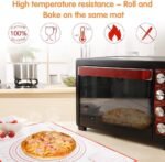 Silicone Baking Mat 60 x 40 cm with Dimensional and Non-Stick Coating + 40 cm Non-Stick Polyethylene Rolling Pin for Pastry Rolls - Image 4