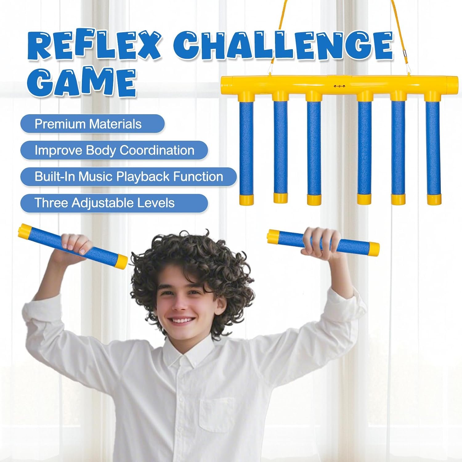 712bEZywk8L._AC_SL1500_ Reflex Drop Sticks Challenge Game, 2026 Upgrade Hand Eye Coordination Training Toy, Hand Speed Challenge Reaction Game, Catching All Drop Sticks for Adult- 3 Adjustable Speed - Image 1