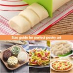 Silicone Baking Mat 60 x 40 cm with Dimensional and Non-Stick Coating + 40 cm Non-Stick Polyethylene Rolling Pin for Pastry Rolls - Image 3