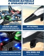 JoyRapt Drones for Kids Foam RC Plane, Remote Control Airplane | Toys and Gifts for 6 8 10 Years Old Boys, Jet Helicopter Drones with LED Lights 360° Flip - Image 7